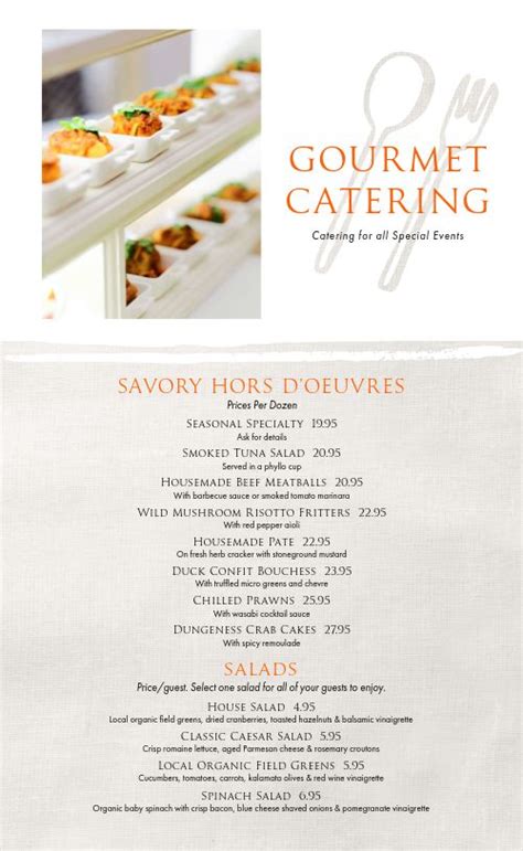 Gourmet Foods List .